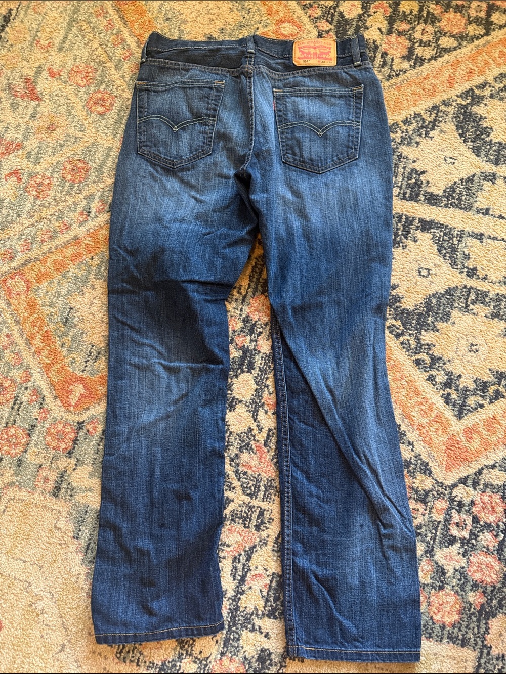 Levi's Straight Leg Jeans in Dark Blue Denim 514, 33x32